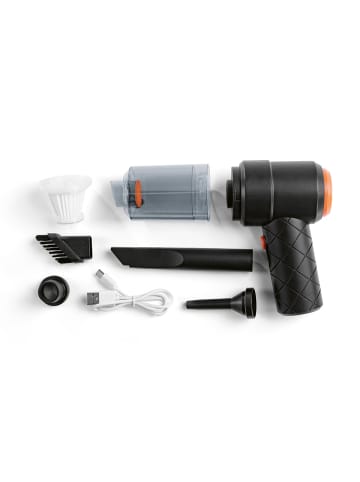 Clean Maxx Akku-Handstaubsauger Set 6-tlg. 7,4V schwarz/orange inkl. USB-Kabel Schwarz