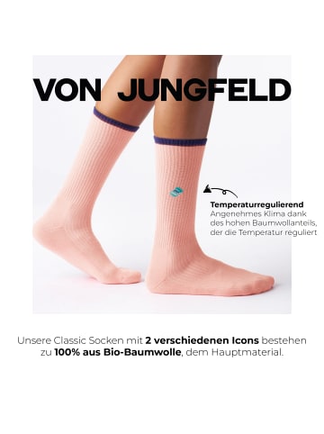 von Jungfeld Tennissocken Mix & Match Tennis Socken-Set in Navy Rosa