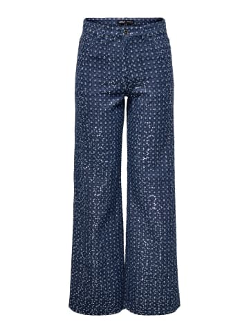 ONLY Hose mit weitem Beinschnitt in Dark Blue Denim