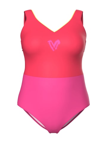 Ulla Popken Badeanzug in fuchsiarot