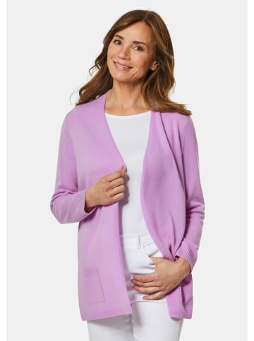 GOLDNER Kaschmirstrickjacke Langarm Feinstrick-Cardigan in violett