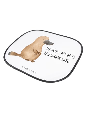 Mr. & Mrs. Panda Sonnenschutz Fürs Auto Schnabeltier Mut mit Spruch in Weiß