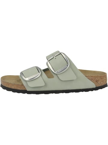 Birkenstock Pantolette Arizona Big Buckle Nubukleder schmal in hellgrau