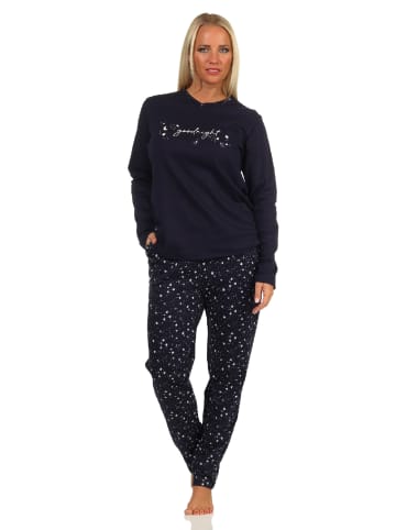 NORMANN Pyjama langarm Schlafanzug Kuschel interlock Sterne - 69474 in Grau