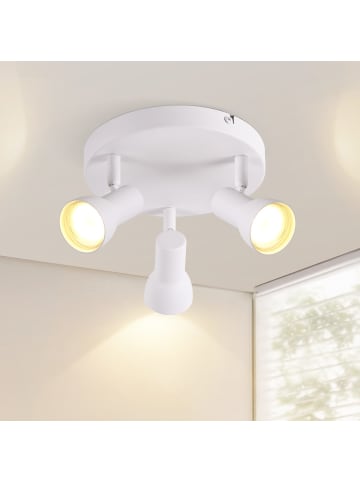 ZMH Deckenleuchte in Weiß 3-flammige GU10 runde Modern Metall Flurlampe