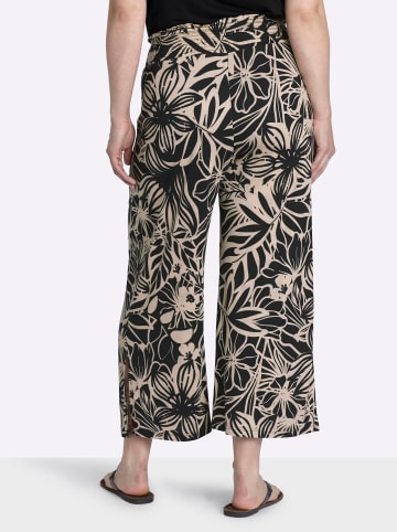 sheego Culotte in schwarz-sand-bedruckt