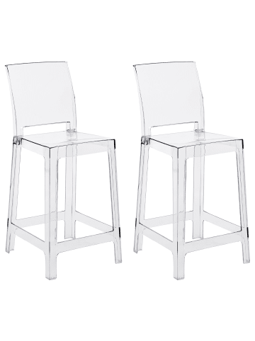 Beliani 2er-Set Barhocker WELLINGTON in Transparent