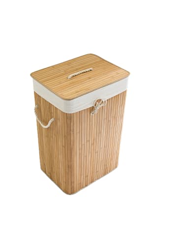 relaxdays Wäschekorb Natur - (B)43,5 x (H)65,5 x (T)33,5 cm