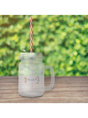 Mr. & Mrs. Panda Trinkglas Mason Jar Maus Pinguin Geburtstag ohn... in Transparent