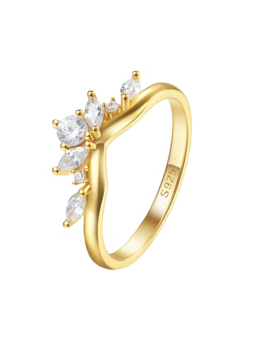 Hey Happiness Vergold. Ring Zirkonia 925 Sterlingsilber in Gold