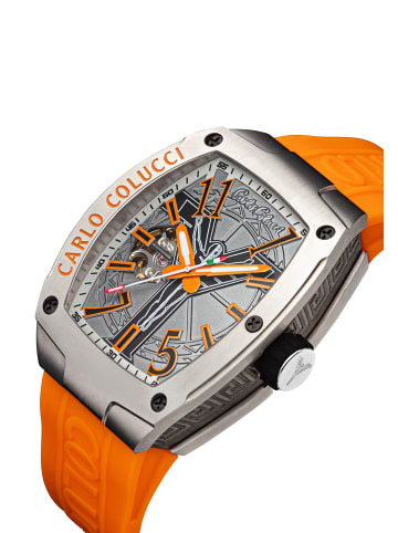 Carlo Colucci Dreizeiger Automatik Dondini in Orange