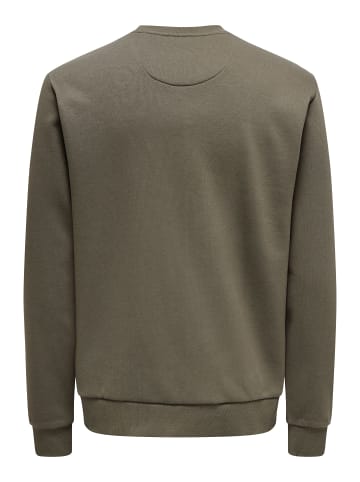 Only&Sons Rundhals Sweatshirt Eagles / Raiders NFL Weiches Langarm Pullover in Braun
