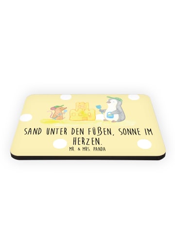 Mr. & Mrs. Panda Magnet Sommer Meer Strand mit Spruch in Gelb Pastell