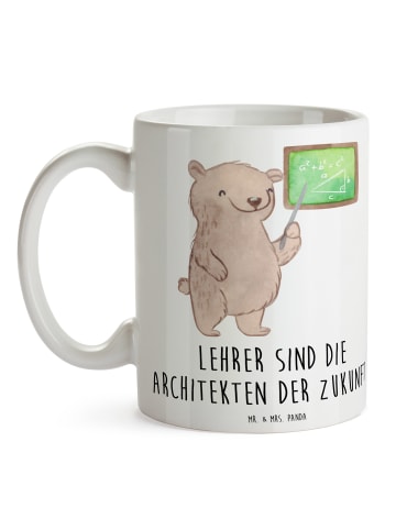 Mr. & Mrs. Panda Kaffeebecher Lehrer Zukunftsarchitekten mit Spruch in Weiß