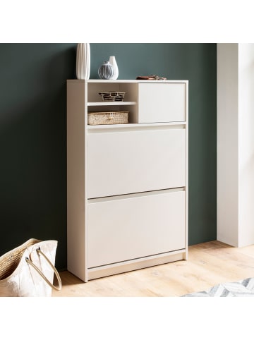 FineBuy Schuhschrank in Weiß / MDF / 71x24x110