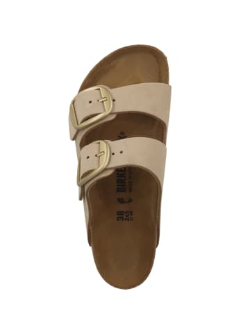 Birkenstock Sandale Arizona Big Buckle Nubukleder schmal in beige