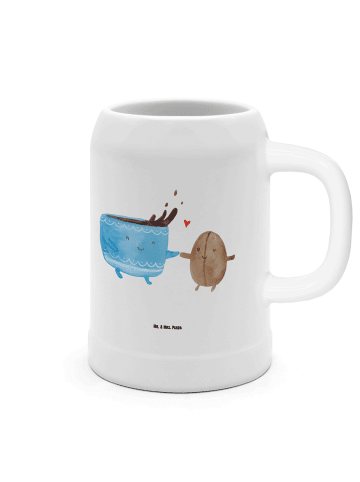 Mr. & Mrs. Panda Bierkrug Kaffee Bohne ohne Spruch in Weiß