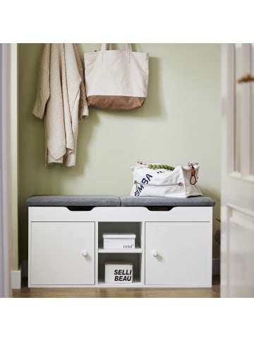 SoBuy Schuhbank in Mattweiß - (W) 34 x (H) 47 x (L) 100 cm