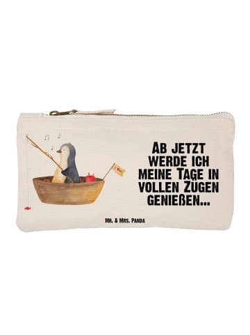 Mr. & Mrs. Panda Etui Pinguin Angelboot mit Spruch in Weiß