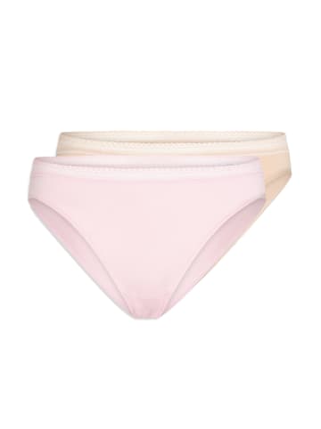 Schiesser Rio Slip Cotton Lace in Rosa / Beige