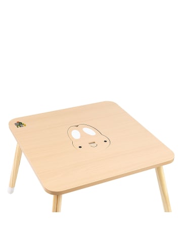 Moni Kinder Tischset 2 Stühle Hase in braun