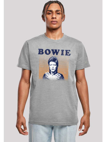 F4NT4STIC T-Shirt David Bowie Orange Stripes in grau meliert