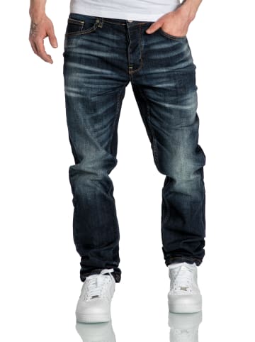 Amaci&Sons Regular Fit Destroyed Jeans KANSAS in Dunkelblau