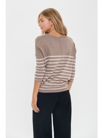 SAINT TROPEZ Strickpullover MilaSZ Oversize fit in Atmos Gray Morn Stripe