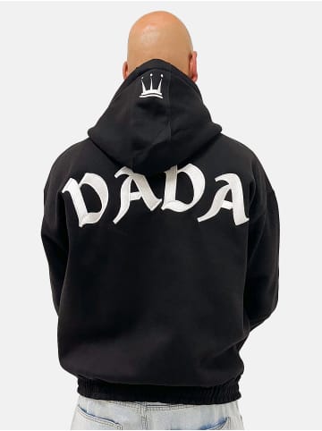 DADA Zip Hoodie mit Rückenstick und Oversize Fit Urban HipHop in Schwarz