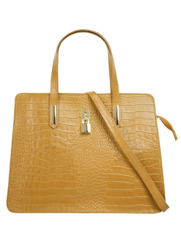 Cluty Handtasche echt Leder in gelb