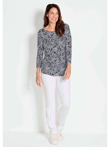 GOLDNER Druckshirt 3/4-Arm-Shirt mit Paisleymuster in schwarz / weiß / gemustert