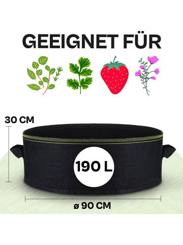 Praknu Hochbeet Pflanzsack Groß 2x 190L aus Vliesstoff - Mit Pflanzenstecker