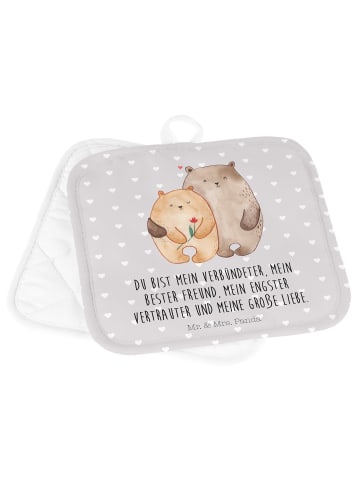 Mr. & Mrs. Panda Topfuntersetzer Bären Liebe mit Spruch in Grau Pastell