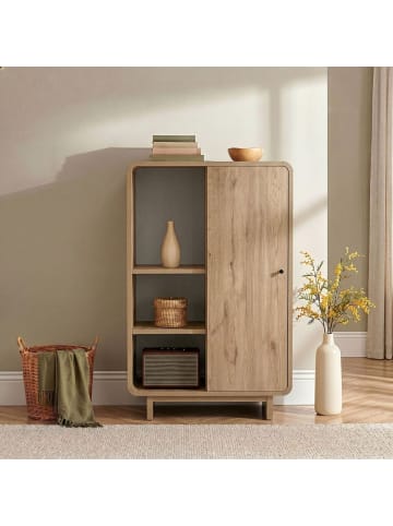 CALICOSY Hohe ANRICHTE CELENA in Eiche - (W) 70 x (H) 110 x (L) 34 cm