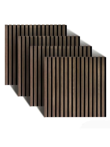 relaxdays 4 x Akustikpaneele in Dunkelbraun - (B)60 x (H)60 cm