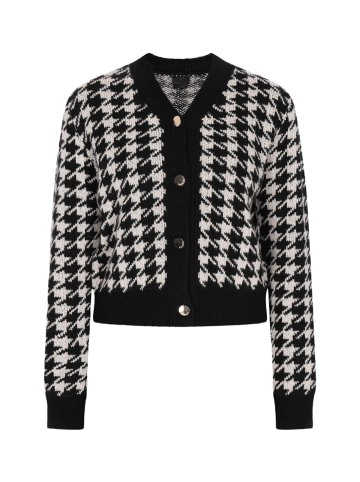 DreiMaster Klassik Damen Cardigan in Schwarz Wollweiss