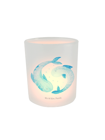 Mr. & Mrs. Panda Windlicht Sternzeichen Fische ohne Spruch in Transparent