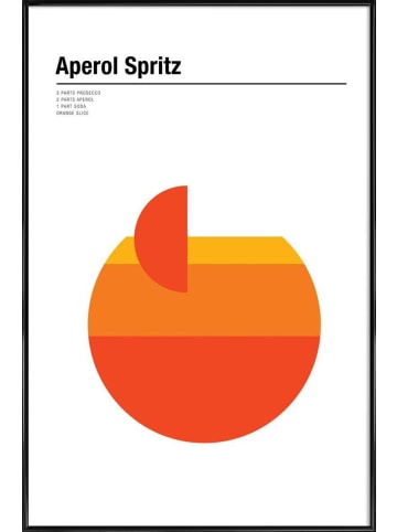 Juniqe Poster in Kunststoffrahmen "Aperol Spritz" in Orange & Weiß