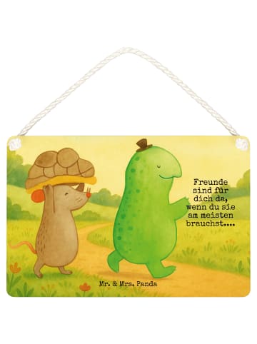 Mr. & Mrs. Panda Wandbild Holz Schildkröte Maus Design mit Spruch in Weiß