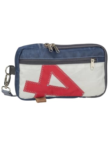 360 grad Gürteltasche Nautik in Weiß/Blau mit roter Zahl