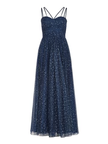 SWING Abendkleid in marine silber - 0001