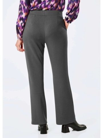 GOLDNER Jerseyhose Weite Stoffhose VERA mit Biesen in grau / melange