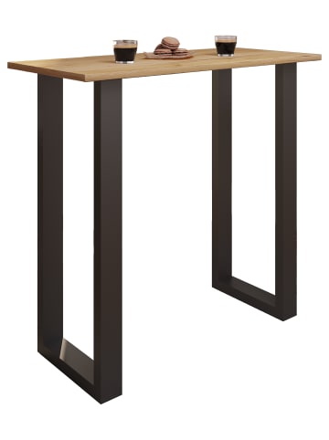 VCM  Holz Bartisch Stehtisch Tisch Tresen Xona 110x50 in Schwarz / Honig-Eiche