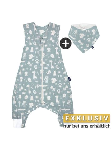 Alvi Sommer-Schlafsack mit Füßen / Sleep-Overall in blau,motiv