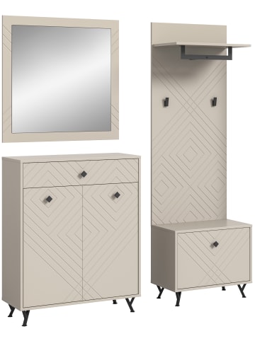 xonox.home Garderobenkombination  (B/H/T: 195x190x35 cm) in sandbeige
