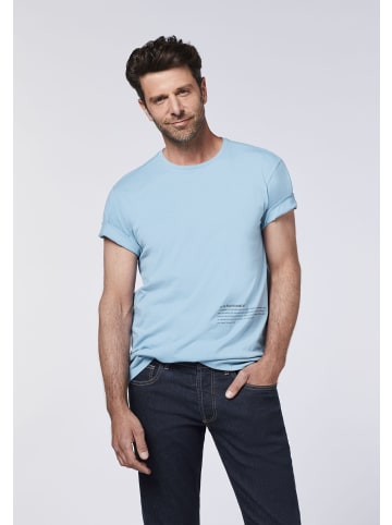 Detto Fatto T-Shirt mit Statement-Schriftzug in Blau