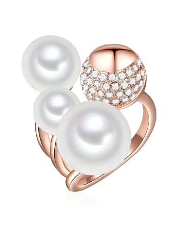 Lulu & Jane Ring roségold Muschelkernperle weiß Zirkonia weiß in roségold