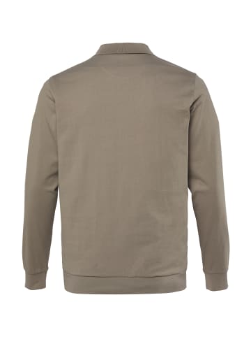 Men Plus Poloshirt in braun grau