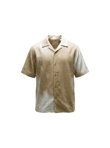 ONLY & SONS Beige Viskose Kurzarmhemd