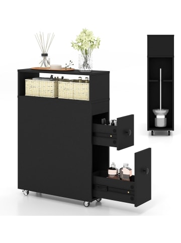 COSTWAY Nischenwagen mit Rollen 50x19x72cm in Schwarz